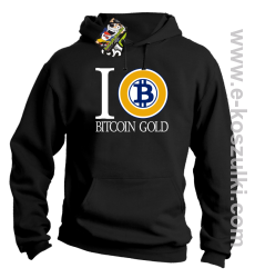 I love Bitcoin Gold - bluza męska z kapturem czarna
