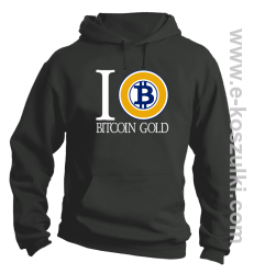 I love Bitcoin Gold - bluza męska z kapturem szara