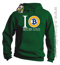 I love Bitcoin Gold - bluza męska z kapturem zielona