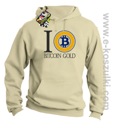 I love Bitcoin Gold - bluza męska z kapturem beżowa
