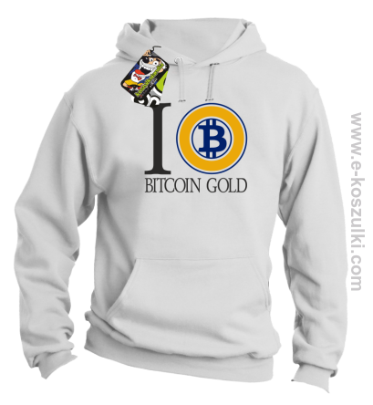 I love Bitcoin Gold - bluza męska z kapturem biała