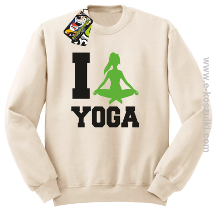 I love YOGA - bluza bez kaptura beżowy