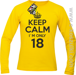 Keep Calm I'm only 18 - longsleeve męski żółty