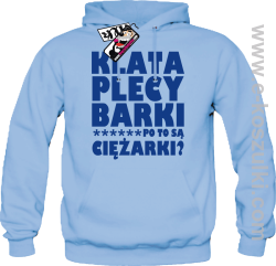 Klata, plecy, barki - bluza męska z kapturem - błękitny