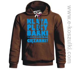 Klata, plecy, barki - bluza męska z kapturem - brązowy