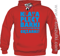 Klata, plecy, barki - bluza męska z kapturem - czerwony