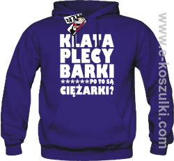 Klata, plecy, barki - bluza męska z kapturem - fioletowy