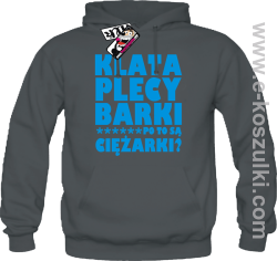 Klata, plecy, barki - bluza męska z kapturem - grafitowy