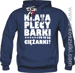 Klata, plecy, barki - bluza męska z kapturem - granatowy