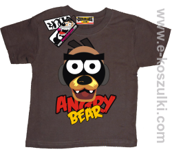 Angry bear koszulka dziecięca - brązowy