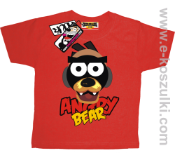 Angry bear koszulka dziecięca - czerwony