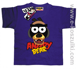 Angry bear koszulka dziecięca - fioletowy