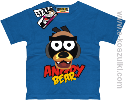 Angry bear koszulka dziecięca - niebieski