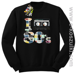 I love 80`s mix tape kaseta magnetofonowa - bluza bez kaptura czarna