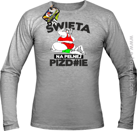 Święta na pełnej Piź#zie - longsleeve męski 