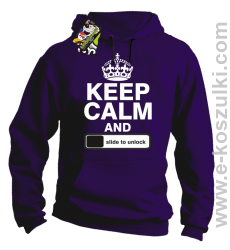 Keep calm and slide to unclock - bluza z kapturem purple