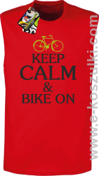 Keep Calm & Bike On - bezrękawnik męski czerwony