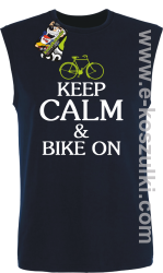 Keep Calm & Bike On - bezrękawnik męski granatowy