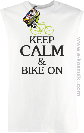 Keep Calm & Bike On - bezrękawnik męski biały