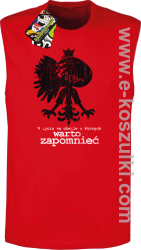 W życiu są chwile o których warto zapomnieć POLSKA - bezrękawnik męski czerwony