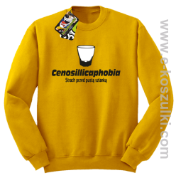 Cenosillicaphobia strach przed szklanką - bluza bez kaptura żółta