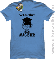 Szacowny MAGISTER - koszulka męska błękitna