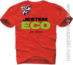 Jestem ECO - koszulka męska - czerwony