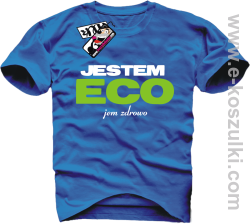 Jestem ECO - koszulka męska - niebieski