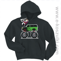 Monster green car bluza dziecięca - czarny