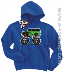 Monster green car bluza dziecięca - niebieski
