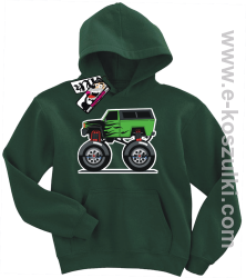 Monster green car bluza dziecięca - butelkowy