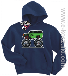 Monster green car bluza dziecięca - granatowy