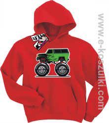 Monster green car bluza dziecięca - czerwony