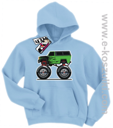 Monster green car bluza dziecięca - błękitny