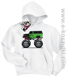 Monster green car bluza dziecięca - biały