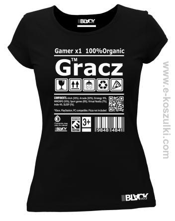 Gracz GAMER - t-shirt damski czarna