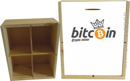 Bitcoin Standard Cryptominer King - skrzynka drewniana na drobiazgi 