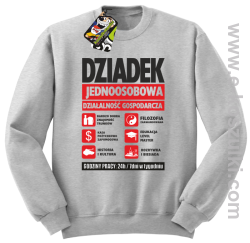 DZIADEK - Jednoosobowa działalność gospodarcza - bluza męska STANDARD bez kaptura melanż