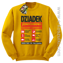 DZIADEK - Jednoosobowa działalność gospodarcza - bluza męska STANDARD bez kaptura żółta