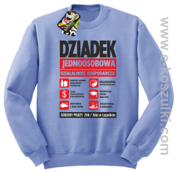 DZIADEK - Jednoosobowa działalność gospodarcza - bluza męska STANDARD bez kaptura błękitna 