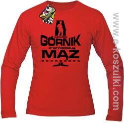 Z zawodu Górnik z wyboru MĄŻ - longsleeve męski czerwony