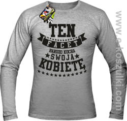 Ten Facet bardzo kocha swoją kobietę - Longsleeve męski melanż 