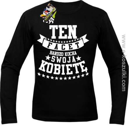 Ten Facet bardzo kocha swoją kobietę - Longsleeve męski czarny 