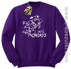 I hate mondays - bluza bez kaptura fioletowy