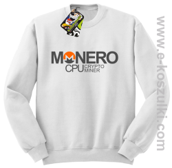 MONERO CPU CryptoMiner - bluza bez kaptura biała