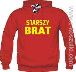 Starszy Brat - bluza męska z kapturem - czerwony
