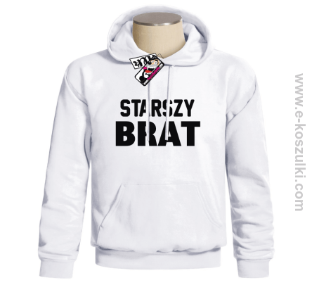 Starszy Brat - bluza męska z kapturem - biały