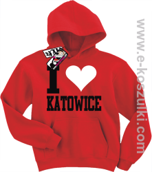 I love Katowice bluza dziecięca - czerwony