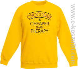 Chocolate is cheaper than therapy - bluza dziecięca bez kaptura STANDARD  żółta