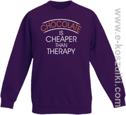 Chocolate is cheaper than therapy - bluza dziecięca bez kaptura STANDARD  fioletowa